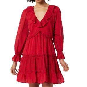 JOIE Dress Adanson Red Printed Short Size 4